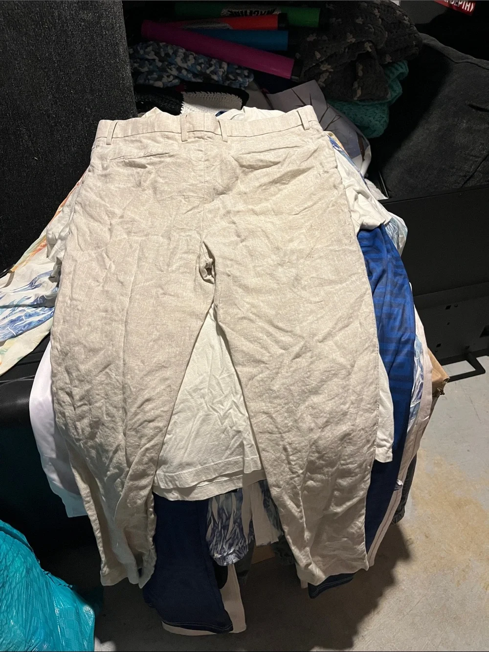 Men's Lightweight Linen Blend Pants in Beige